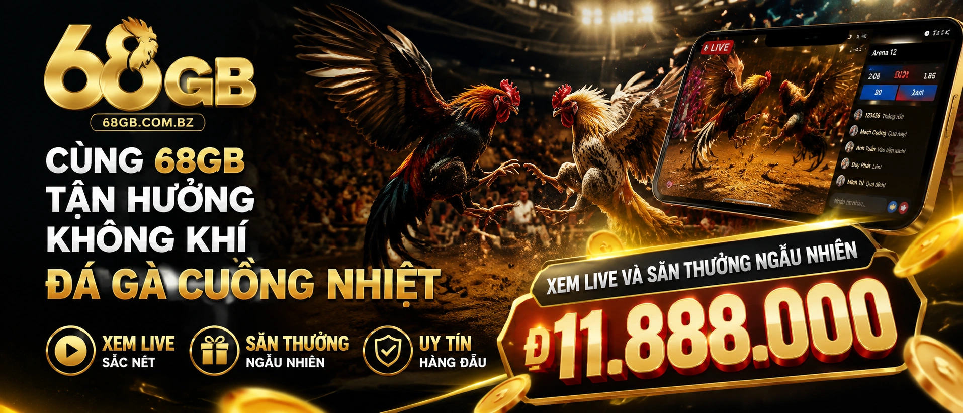 Khung nội dung Đá Gà 68gb.com.bz