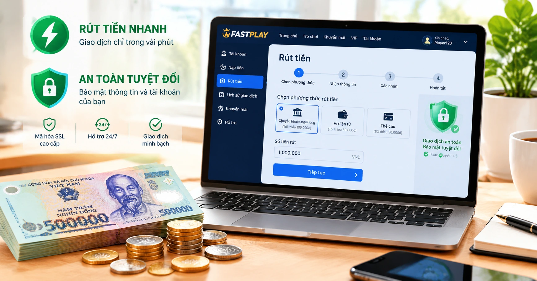Rút tiền ok365 nhanh chóng và an toàn cho người chơi Việt Nam - image 2